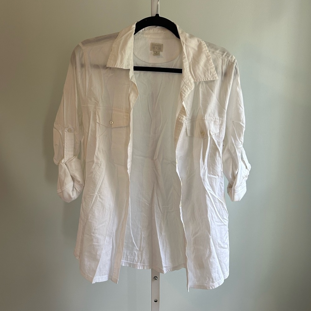 Converse One Star White Button Down Shirt